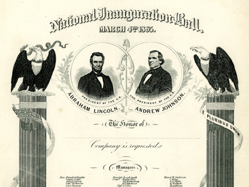 President Lincoln’s Inaugural Ball Invitation, 1865